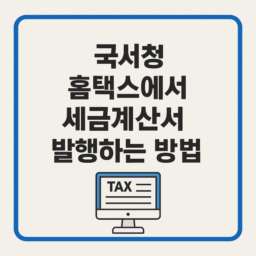 국세청 홈택스 세금계산서 발행 방법