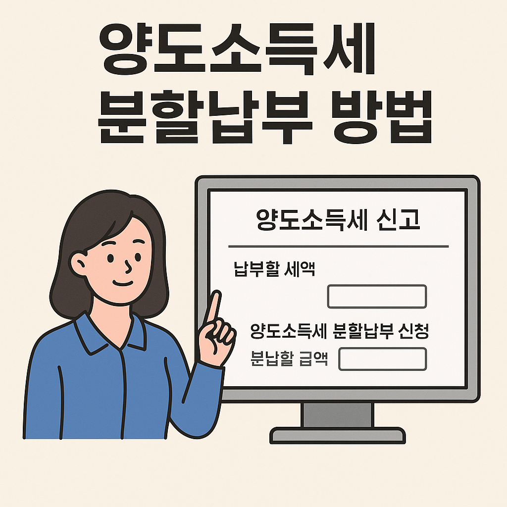 양도소득세 분할 납부 방법 국세청 홈택스