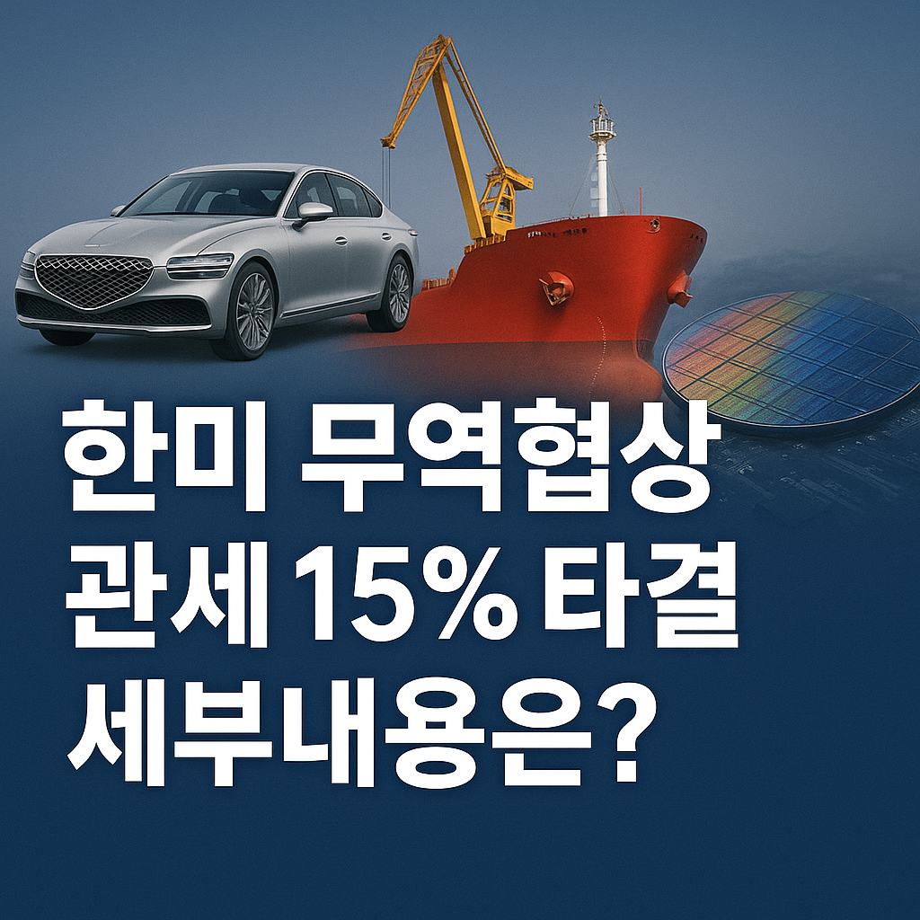 한미 관세 15% 협상 타결 3500억달러 투자, 조선 반도체 쌀·소고기 세부내역