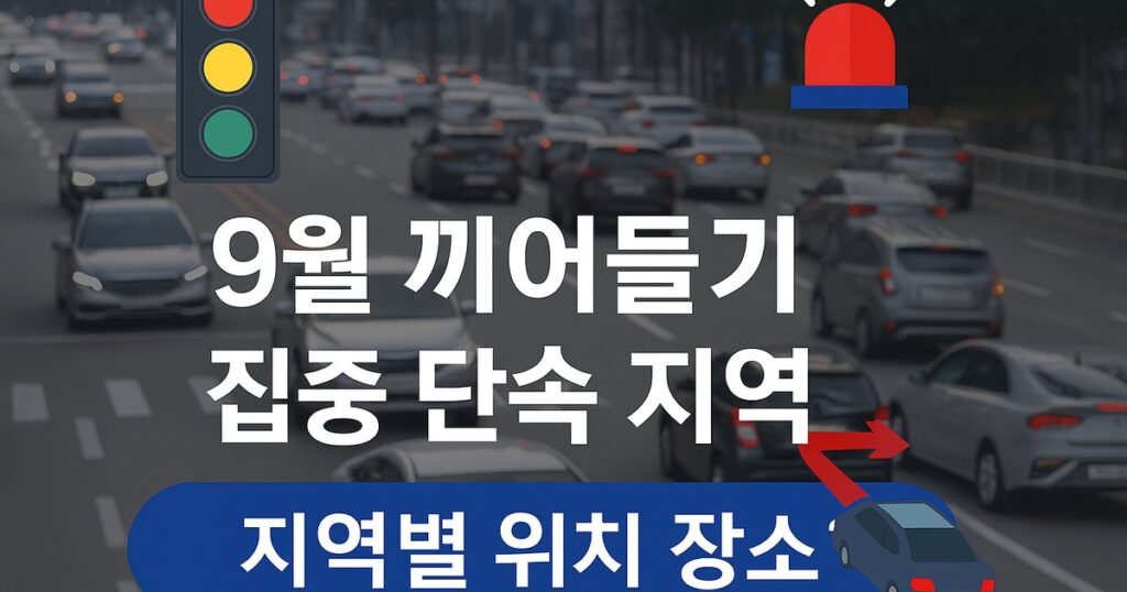 끼어들기 단속 지역(위치) I 9월 교통단속 정보