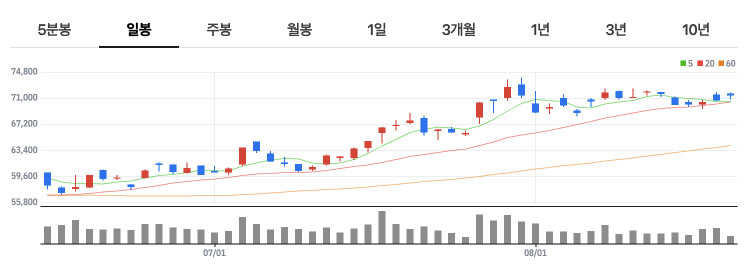삼성전자 주가차트 일봉