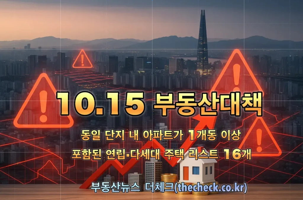 동일 단지 내 아파트가 1개 동이상 포함된 연립·다세대 주택 리스트 16개