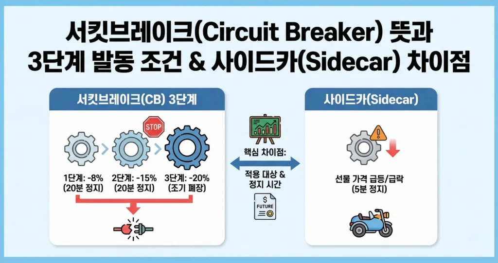 서킷브레이커 뜻과 3단계 발동 조건 사이드카 차이점
