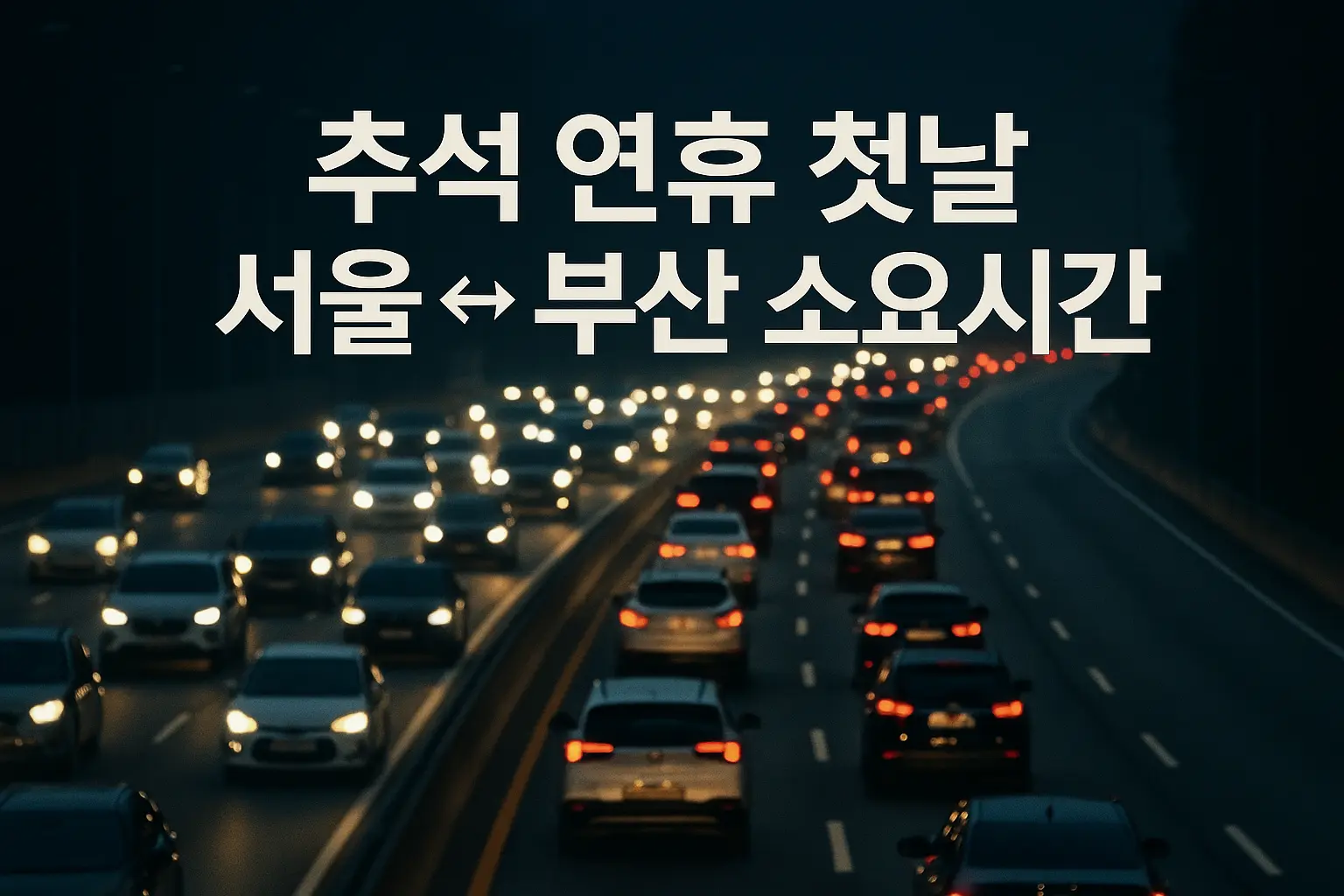 추석 연휴 첫날 교통 상황은? 서울 부산 소요 시간