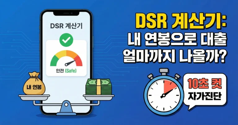 DSR 계산기 내 연봉 대출 한도 얼마까지 나올까? (10초 컷 자가진단)