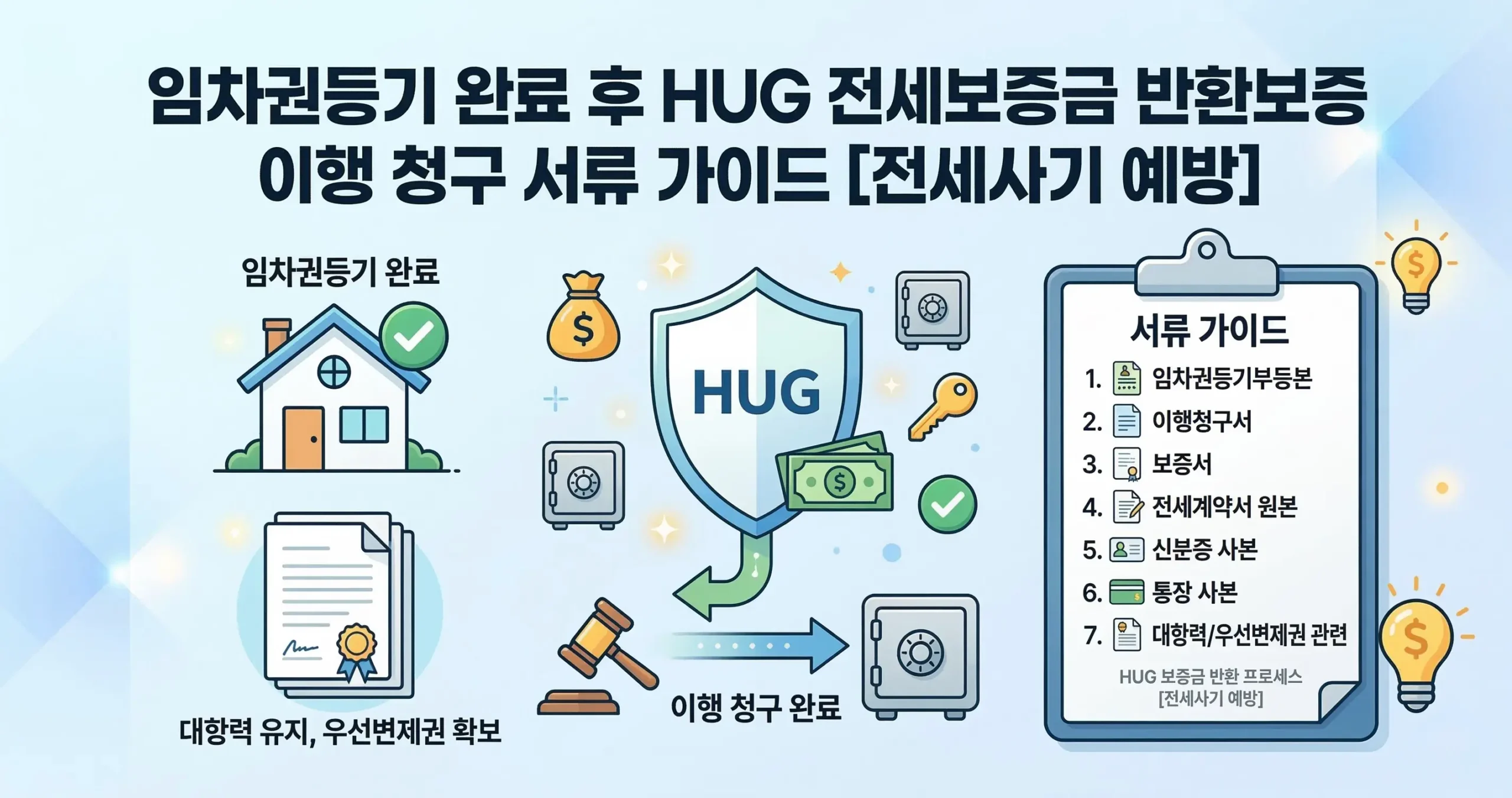 임차권등기 완료 후 HUG 전세보증금 반환보증 이행 청구 서류 가이드 [전세사기 예방]