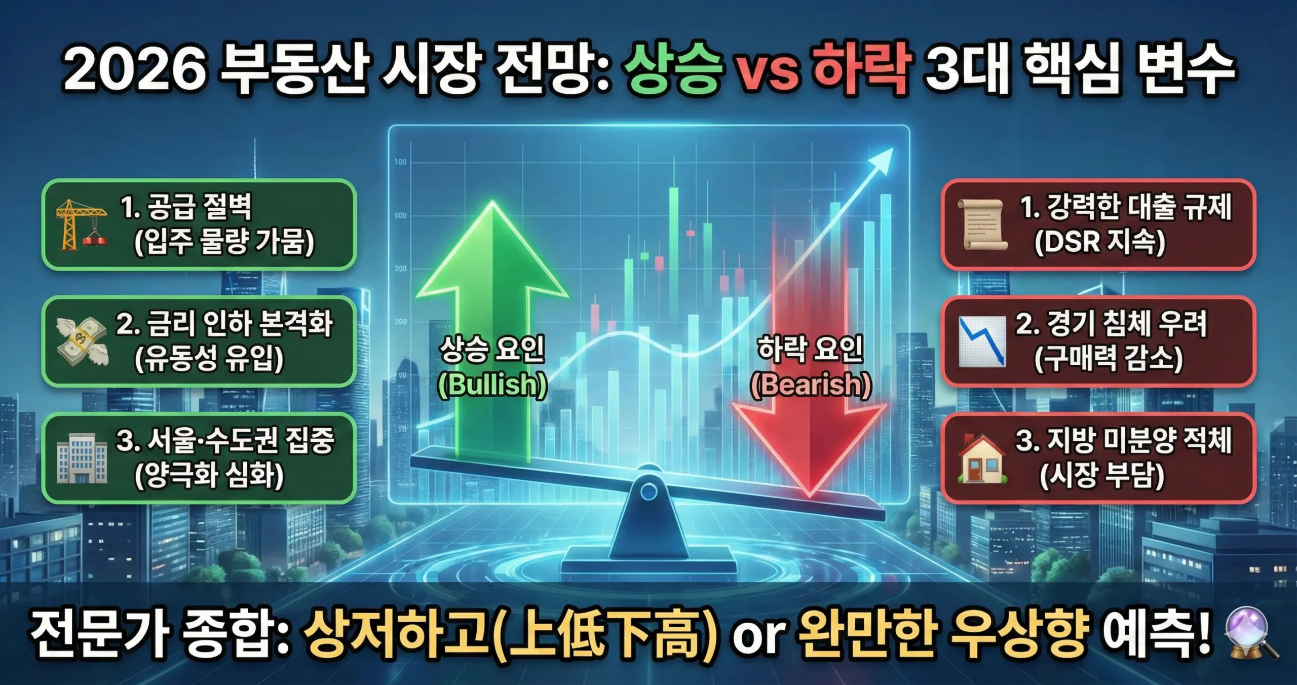 2026년 부동산 전망: 집값 상승 vs 하락, 전문가들이 꼽은 3대 결정적 변수