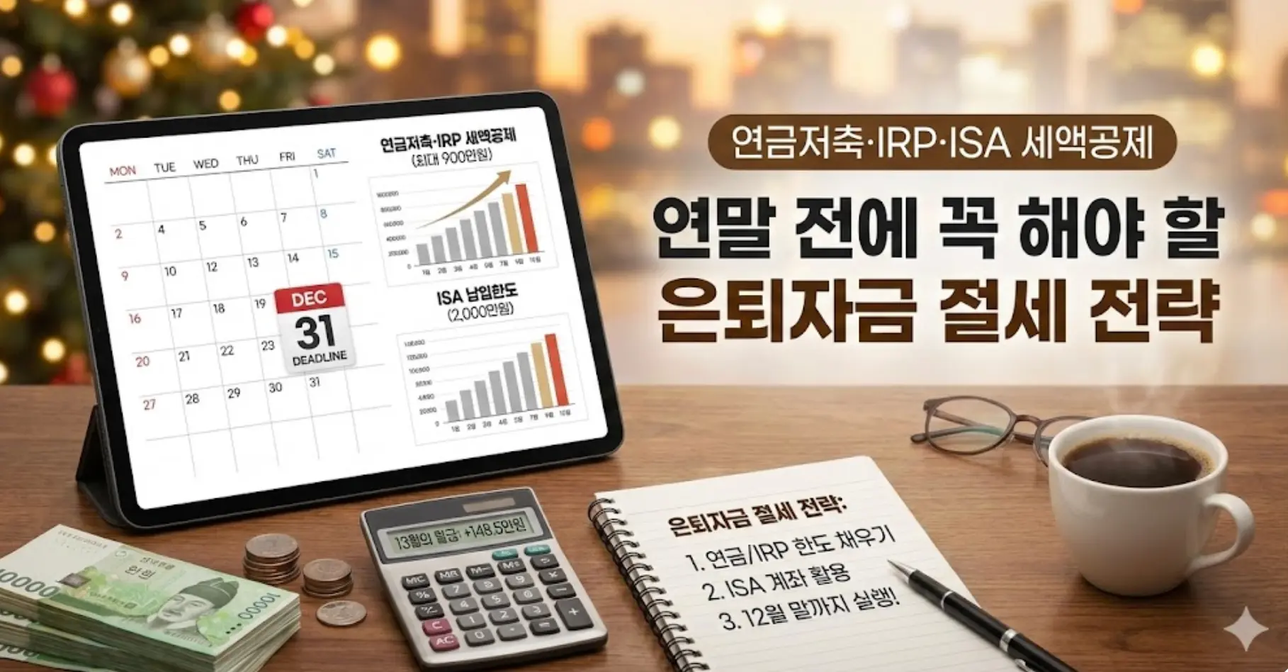 연금저축·IRP·ISA 세액공제 연말 전에 꼭 해야 할 은퇴자금 절세 전략