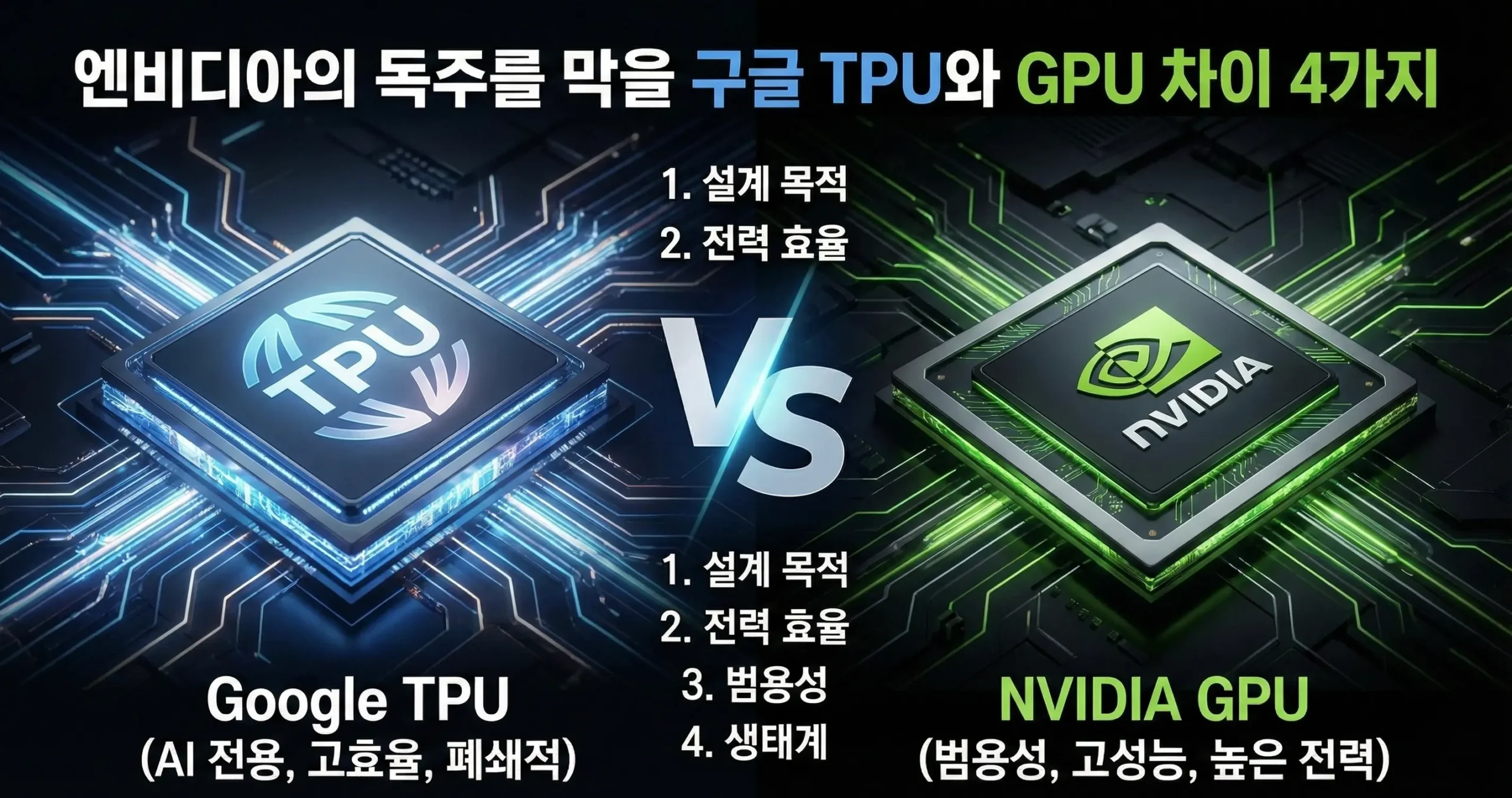 엔비디아의 독주를 막을 구글 TPU와 GPU 차이 4가지
