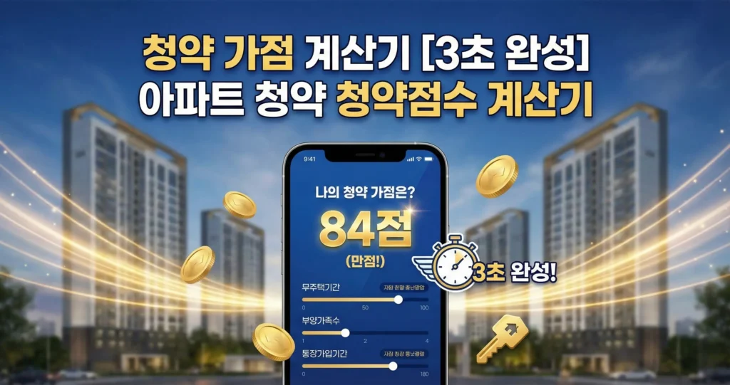 청약 가점 계산기[3초 완성] 아파트 청약 청약점수 계산기