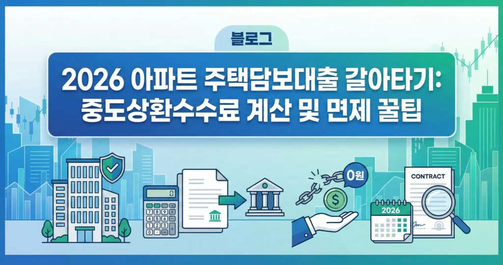 2026 아파트 주택담보대출 갈아타기 중도상환수수료 계산 및 면제 꿀팁