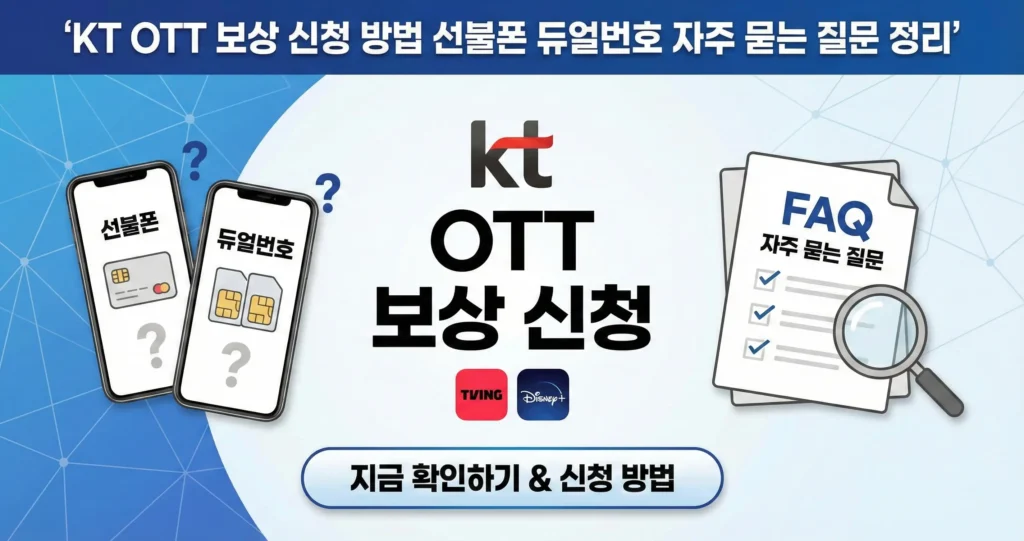 KT OTT 보상 신청 방법 선불폰 듀얼번호 자주 묻는 질문 정리
