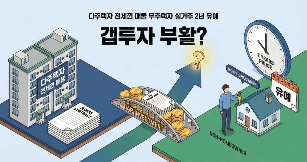 다주택자 전세낀 매물 무주택자 실거주 2년 유예 갭투자 부활?