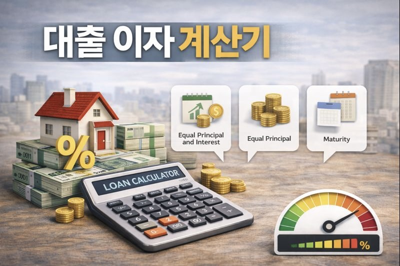대출 이자 계산기 I 원리금균등 원금균등 만기일시 조건