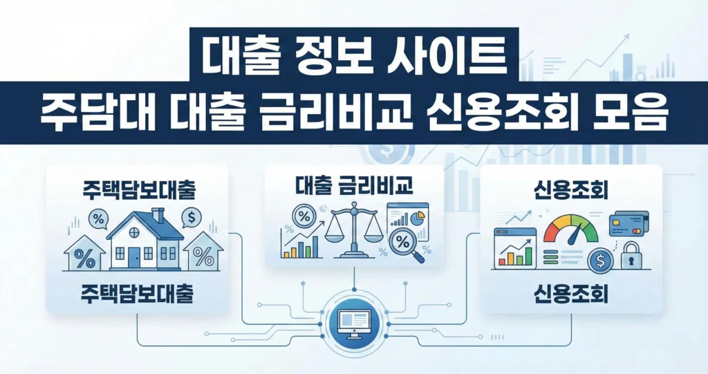대출 정보 사이트 주담대 대출 금리비교 신용조회 모음