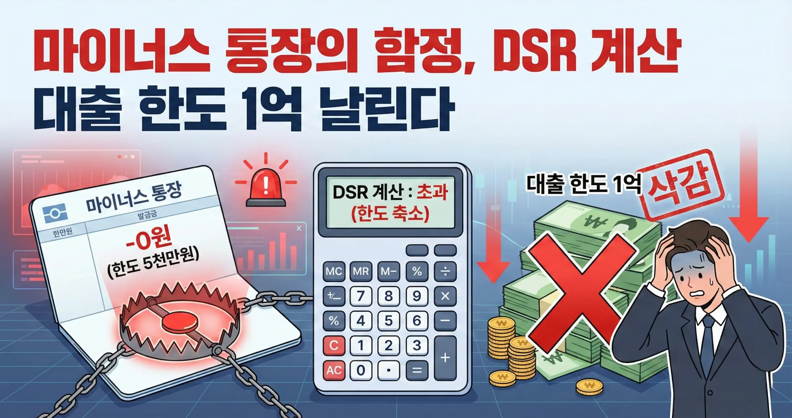 마이너스 통장의 함정, DSR 계산 대출 한도 1억 날린다