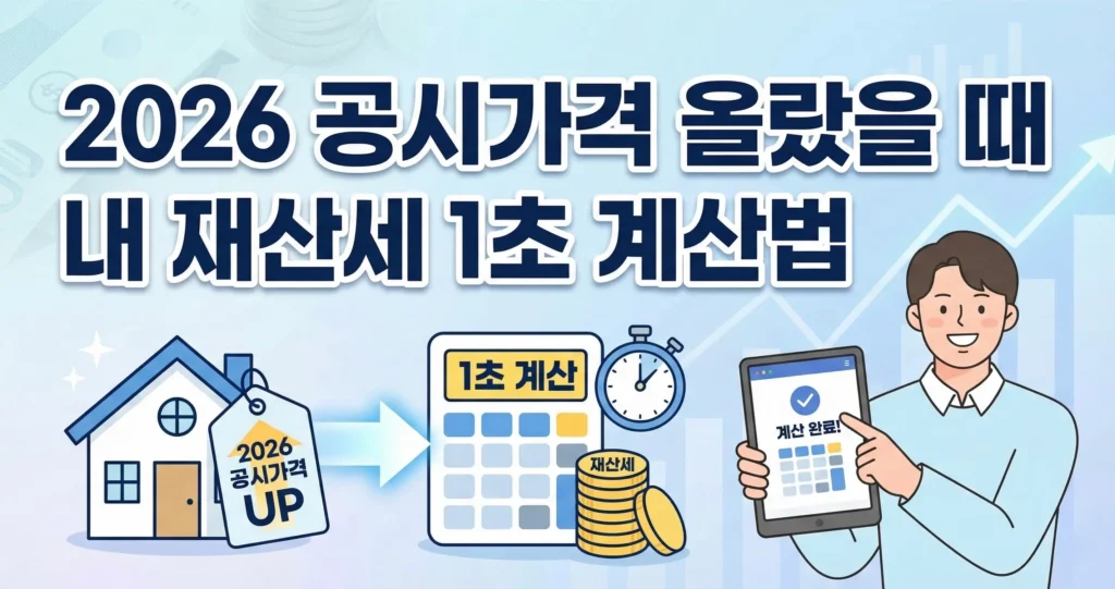 2026 공시가격 올랐을 때 내 재산세 얼마나 오를까? 재산세 계산기