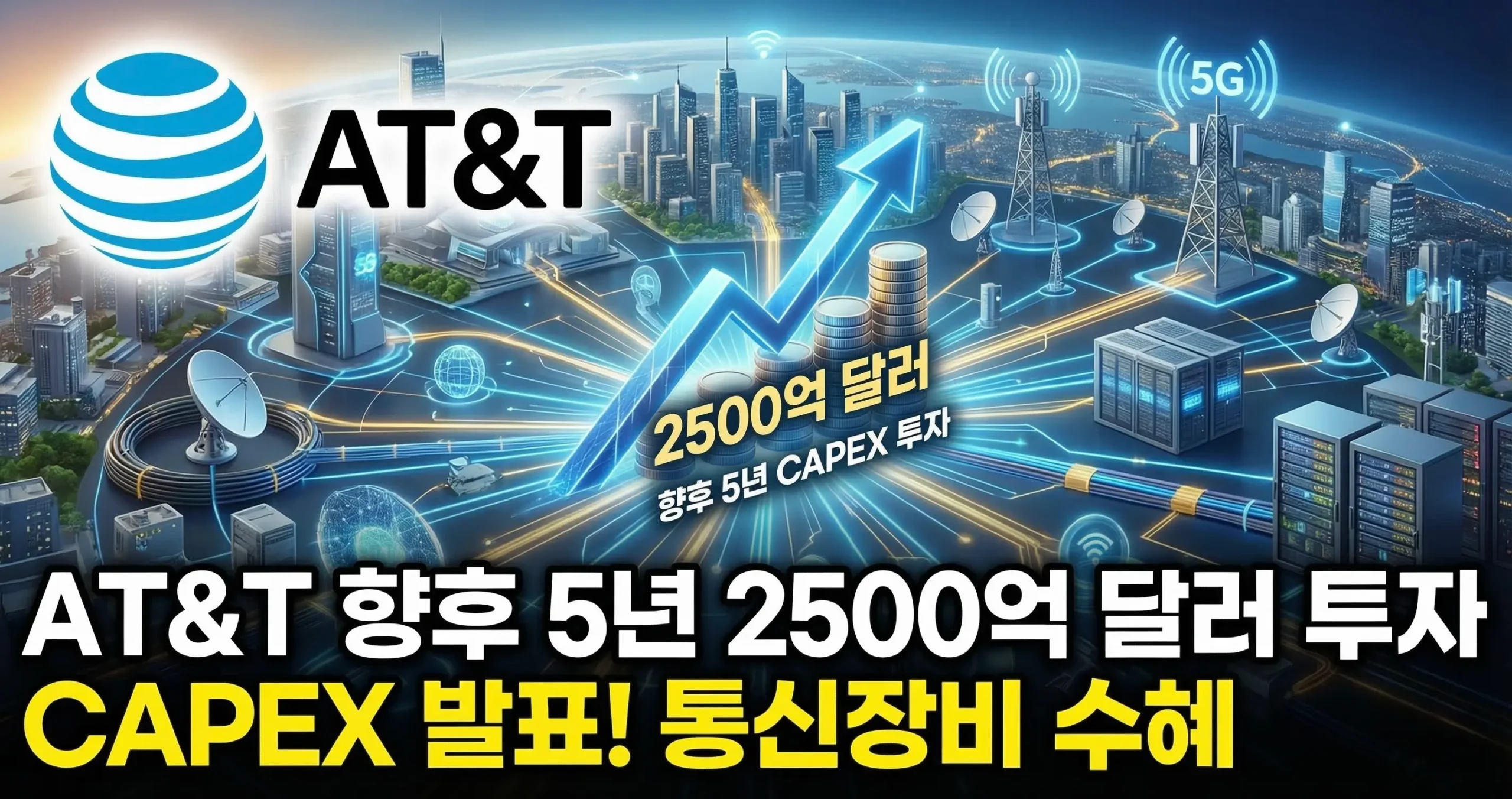 AT&T 투자 발표 향후 5년 2500억 달러 CAPEX 투자 통신장비 수혜