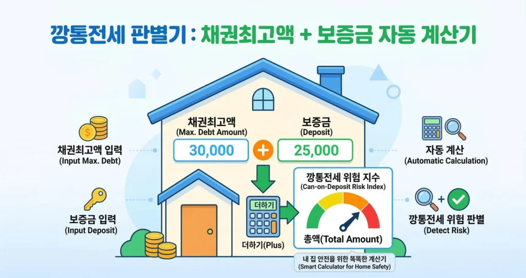 깡통전세 판별기: 채권최고액 + 보증금 자동 계산기
