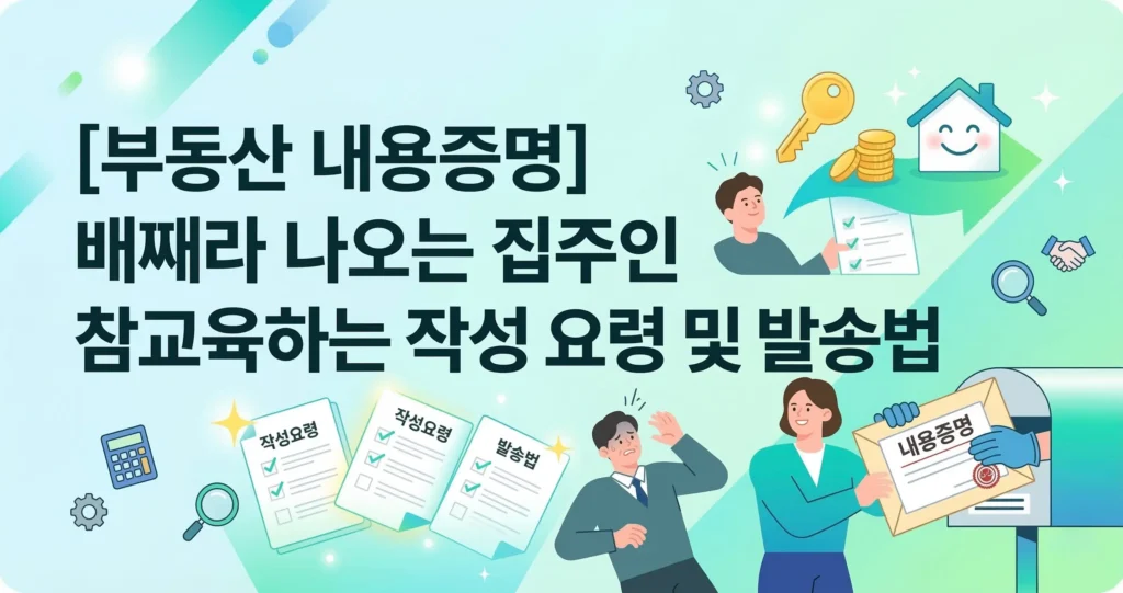 [부동산 내용증명] 배째라 나오는 집주인 참교육하는 작성 요령 및 발송법