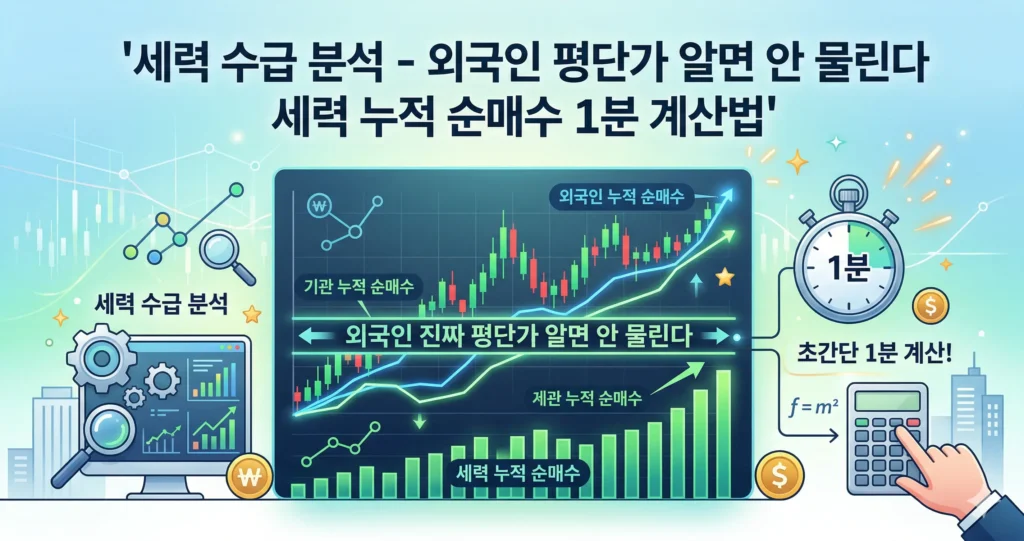 세력 수급 분석 - 외국인 평단가 알면 안 물린다 세력 누적 순매수 1분 계산법