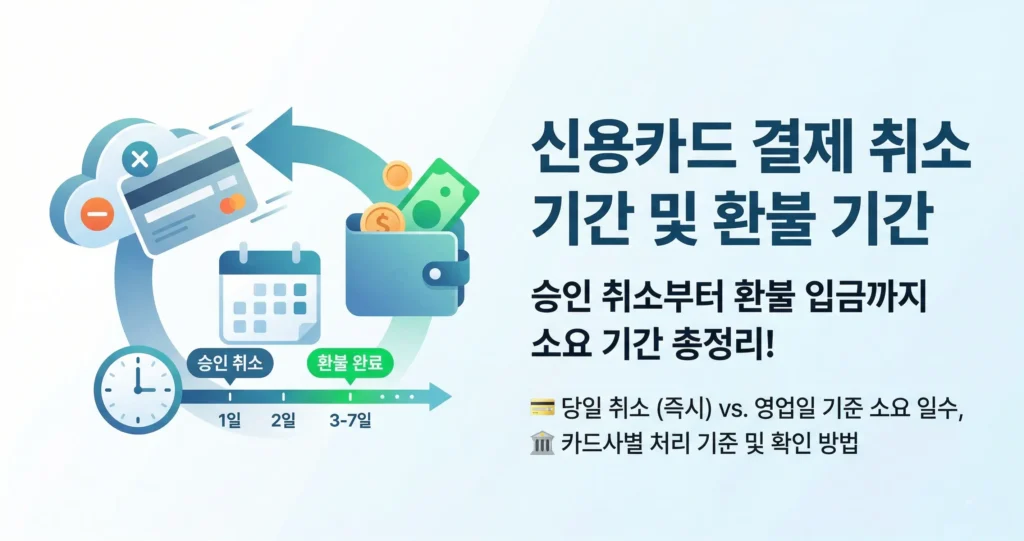 신용카드 결제 취소 기간 및 환불 기간