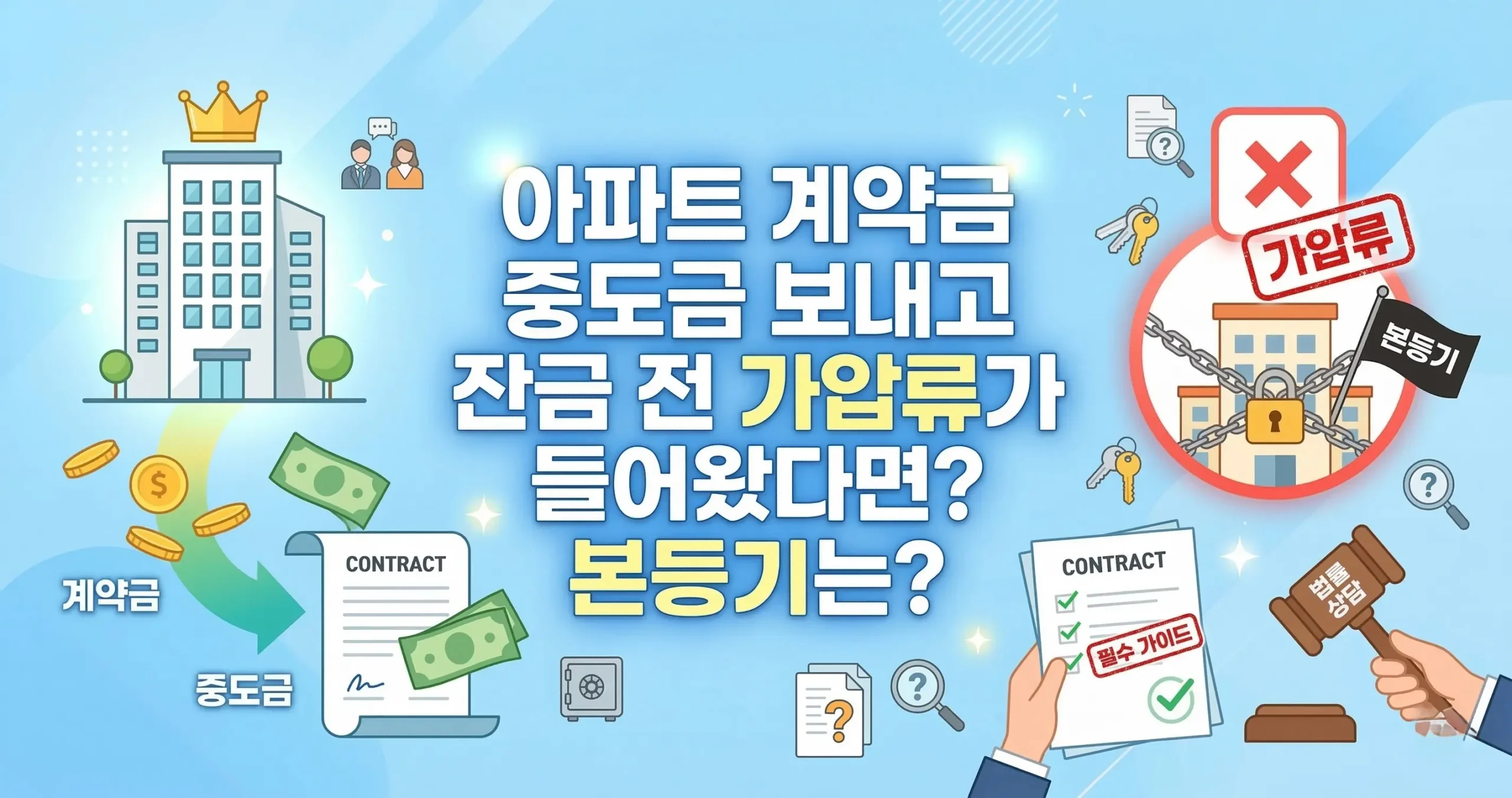 아파트 계약금 중도금 보내고 잔금 전 가압류가 들어왔다면? 본등기는