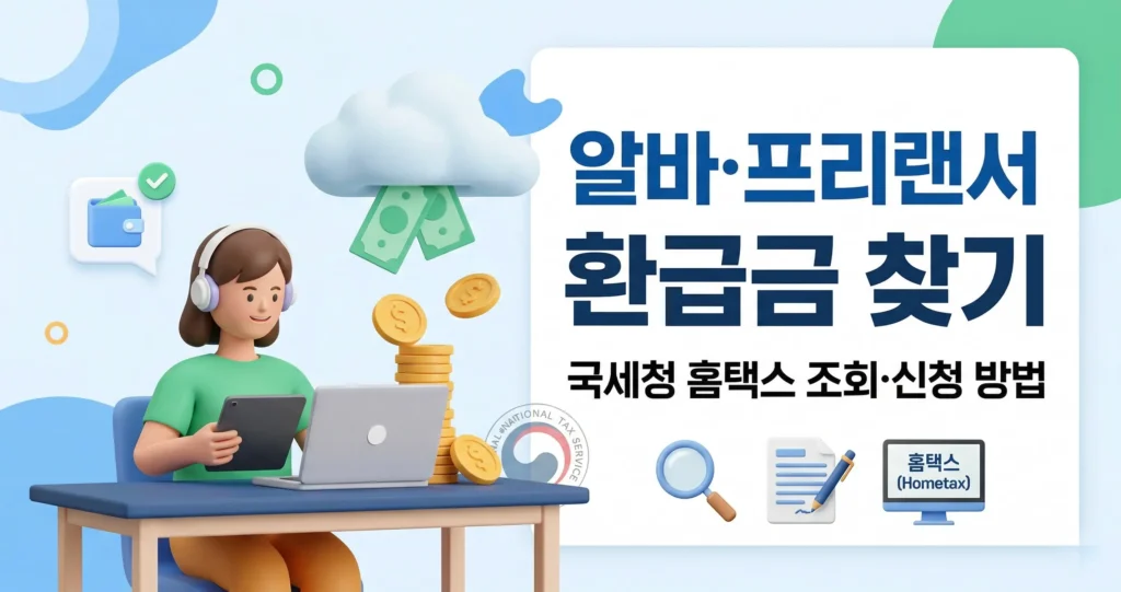 알바·프리랜서 환급금 찾기 국세청 홈택스 조회 신청 방법