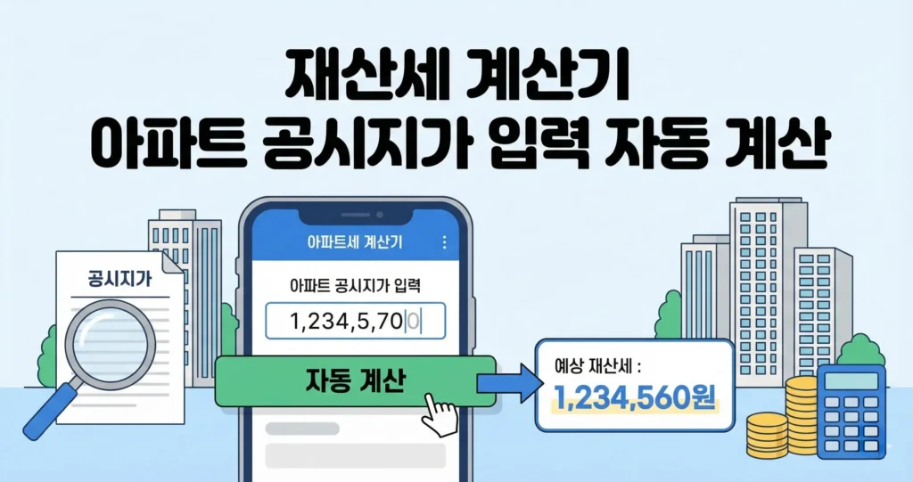 재산세 계산기 아파트 공시지가 입력 자동 계산