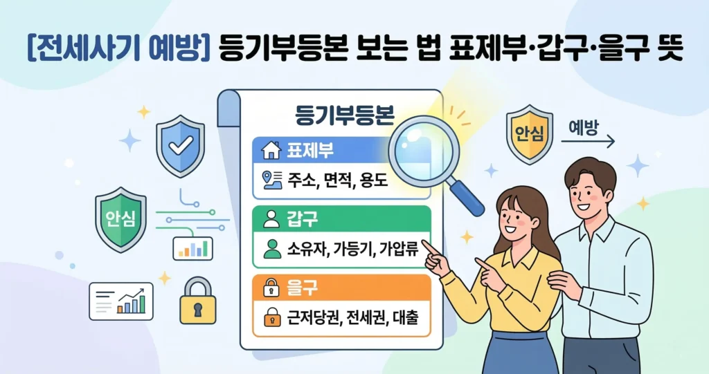 [전세사기 예방] 등기부등본 보는 법 표제부·갑구·을구 뜻