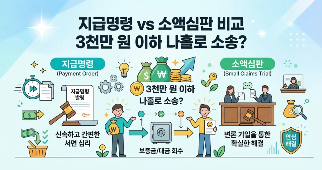 지급명령 vs 소액심판 비교 3천만 원 이하 나홀로 소송?