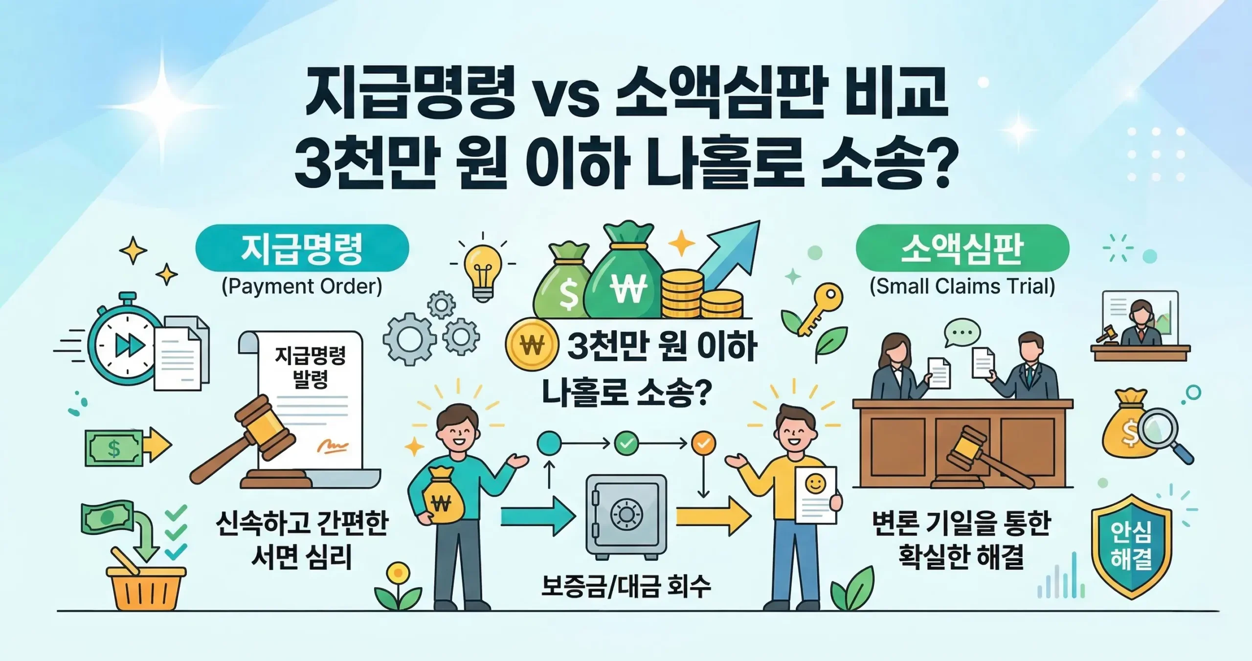 지급명령 vs 소액심판 비교 3천만 원 이하 나홀로 소송?