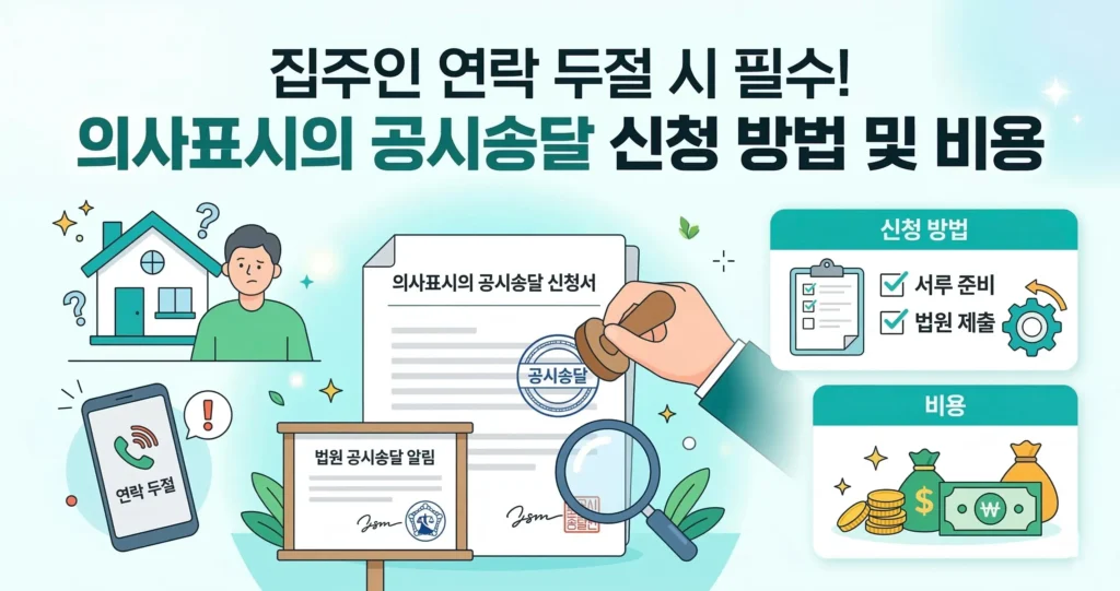 집주인 연락 두절 시 필수! 의사표시의 공시송달 신청 방법 및 비용