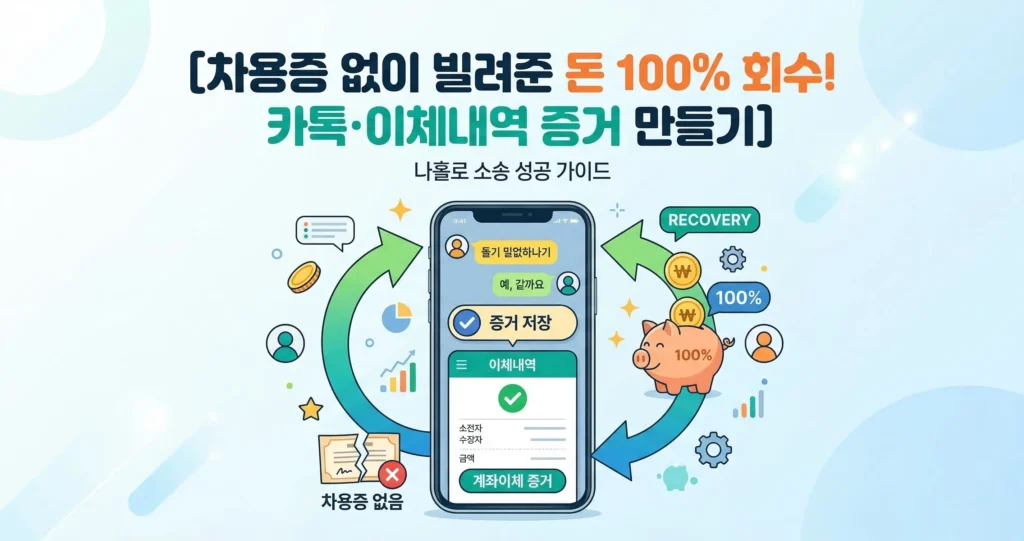 차용증 없이 빌려준 돈 100% 회수! 카톡·이체내역 증거 만들기