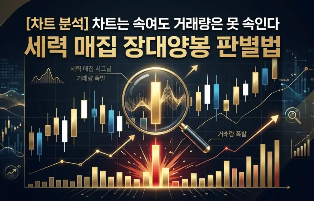 [차트 분석] 세력 매집 장대양봉 판별법 - 차트는 속여도 거래량은 못 속이다