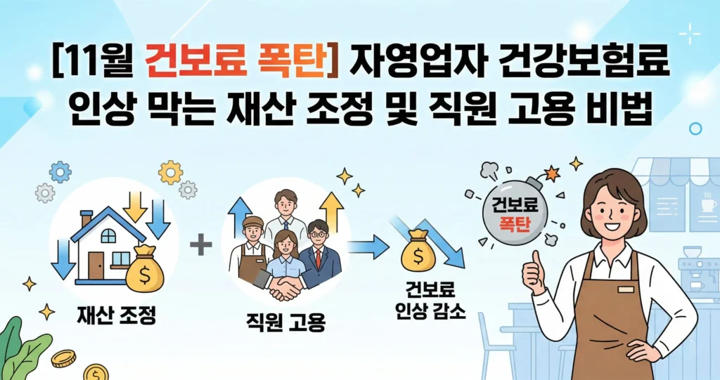 [11월 건보료 폭탄] 자영업자 건강보험료 인상 막는 재산 조정 및 직원 고용 비법