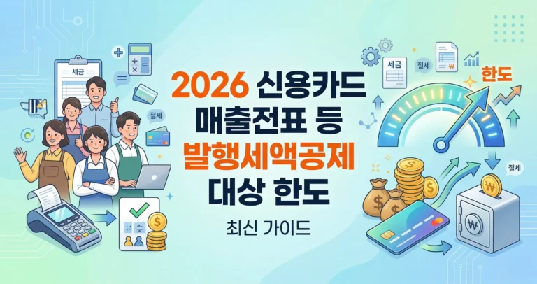 2026 신용카드 매출전표 등 발행세액공제 대상 한도