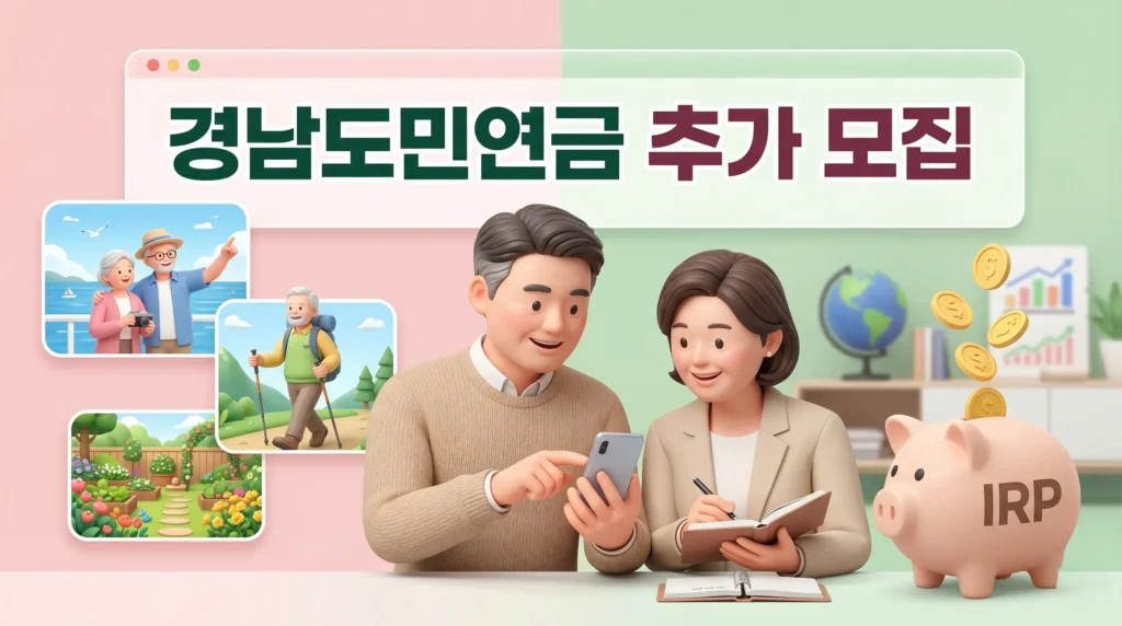 경남도민 연금 추가 모집 10년 240만원 지원 혜택 및 신청방법