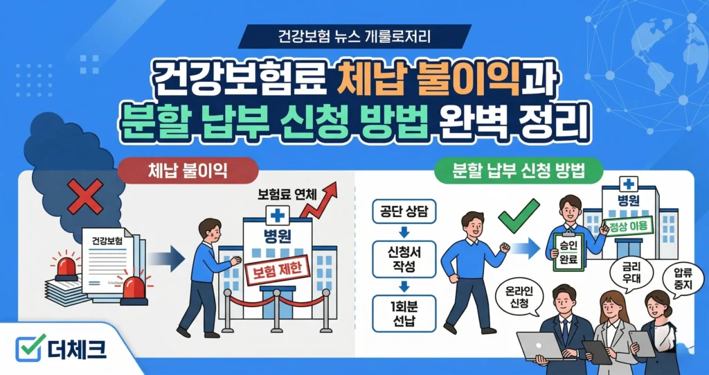 건강보험료 체납 불이익과 분할 납부 신청 방법