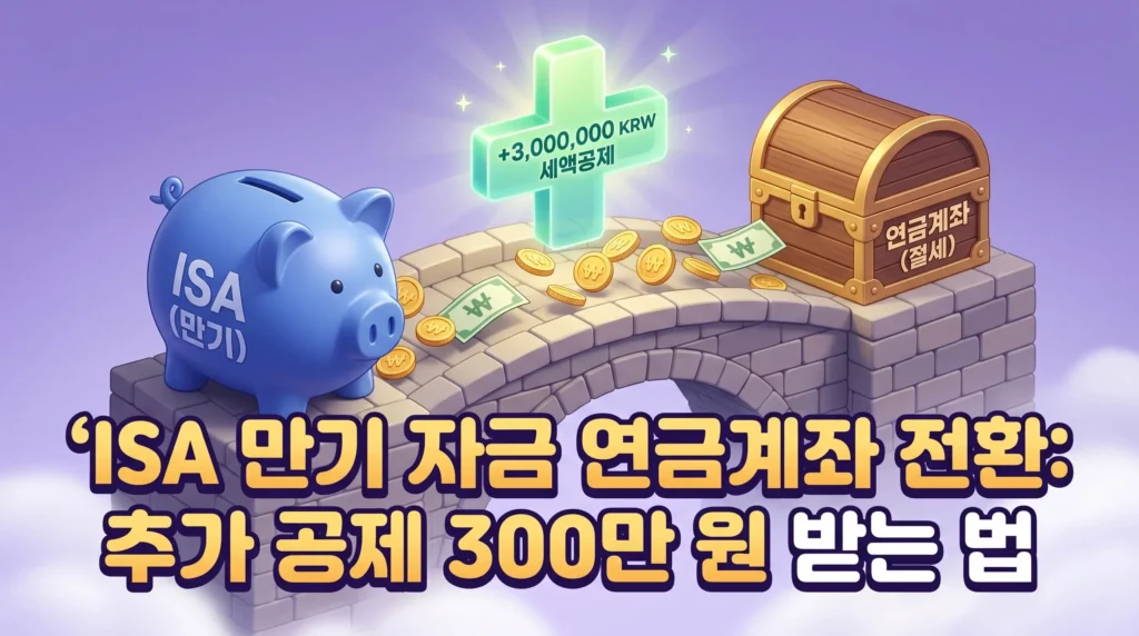 ISA 만기 연금계좌 전환 방법 세액공제 300만 원 추가로 받는 방법