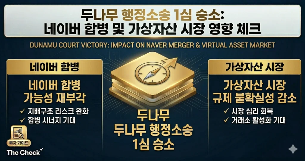 두나무 행정소송 1심 승소 네이버 두나무 합병 및 가상자산 시장 영향 체크