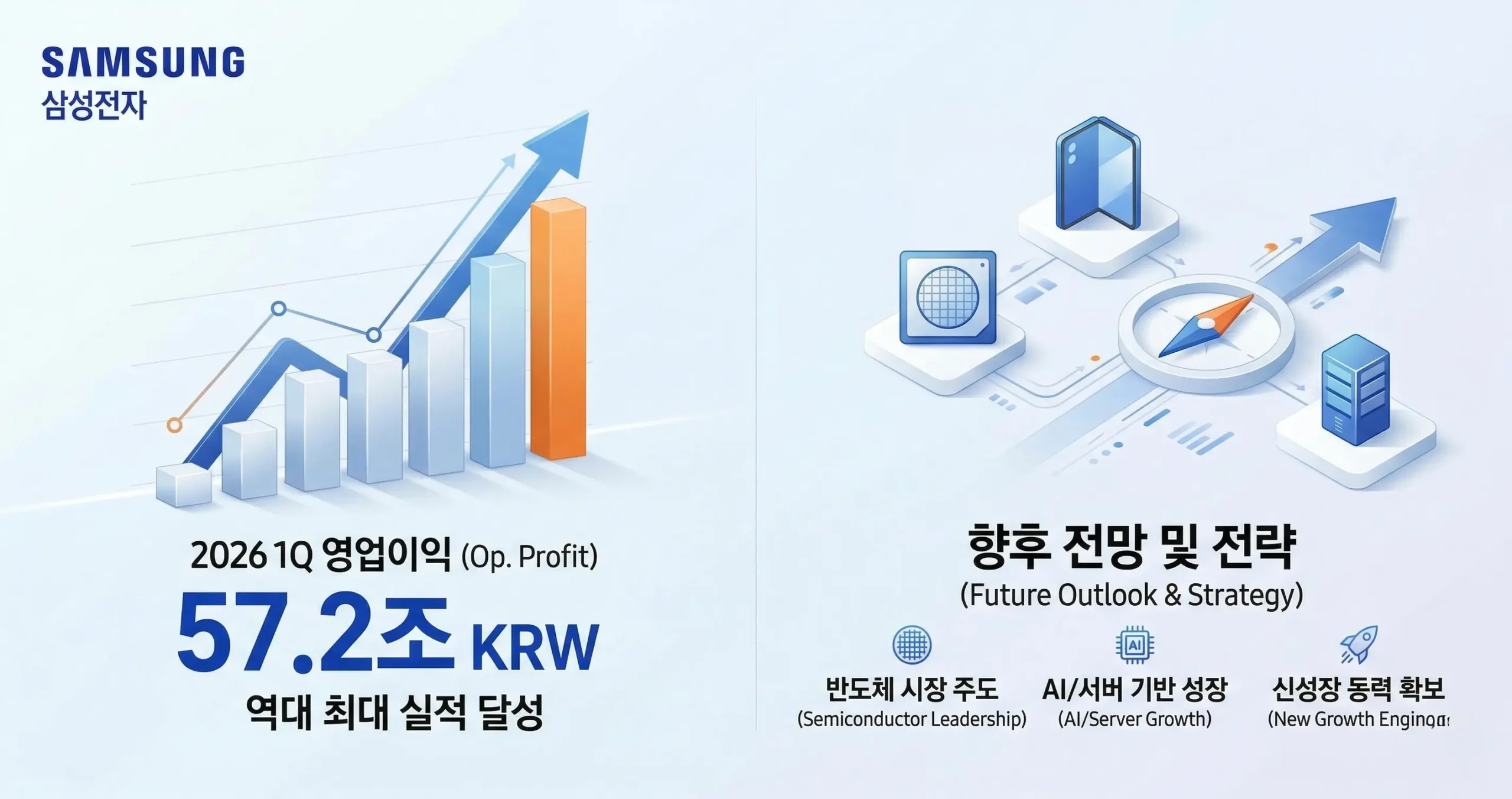 삼성전자 2026년 1분기 실적 발표, 영업이익 57.2조 '역대 최대' 달성 및 향후 전망