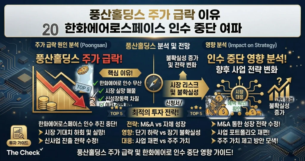 풍산홀딩스 주가 급락 이유 한화에어로스페이스 인수 중단 여파