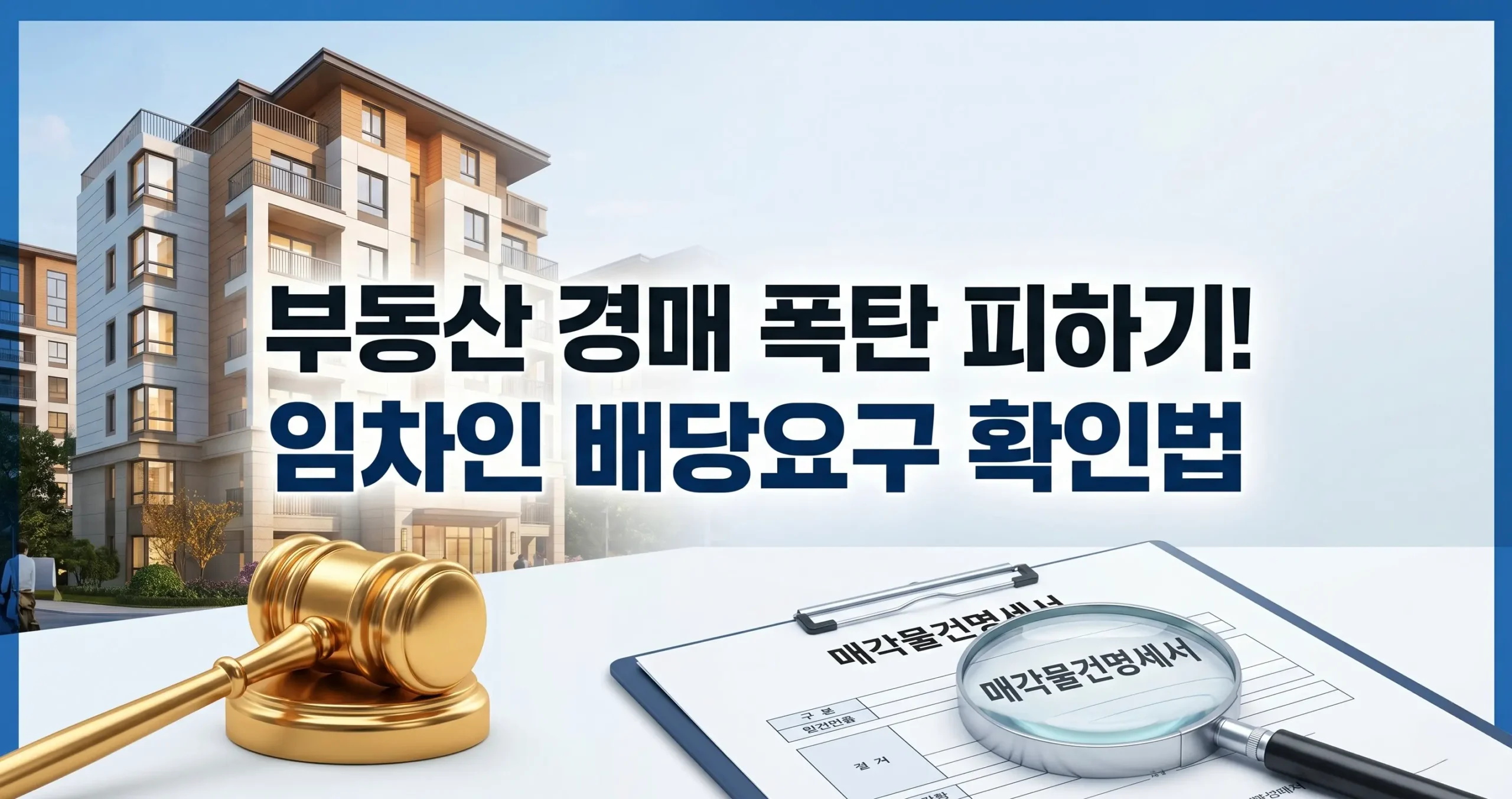 대항력 있는 임차인 배당요구 확인 안하면 부동산 경매 폭탄 맞는다!