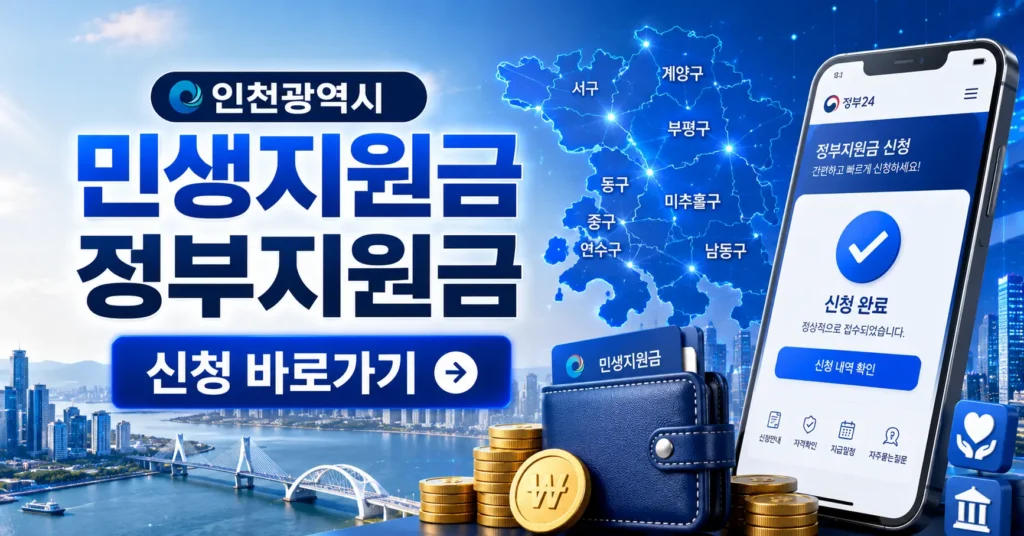 인천광역시 민생지원금 신청 바로가기 정부지원금