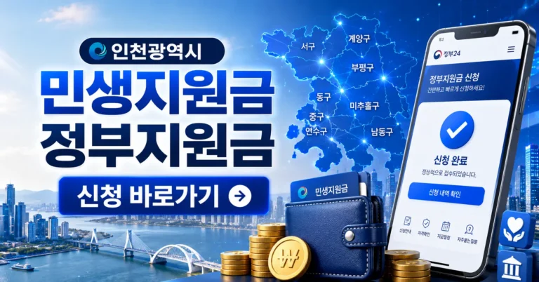 인천광역시 민생지원금 신청 바로가기 정부지원금