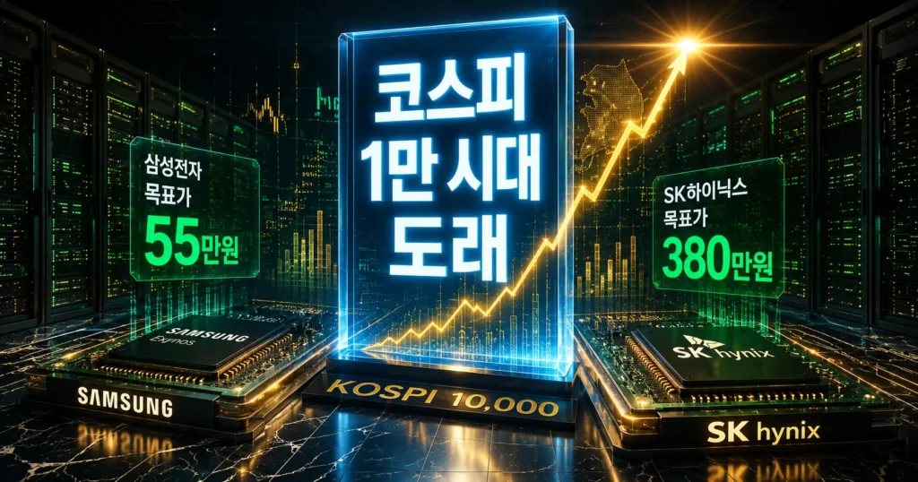 코스피 1만 포인트 전망 삼성전자 55만원·SK하이닉스 380만원 상향 배경