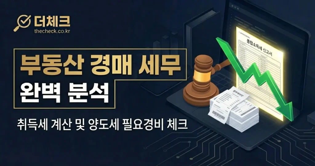 부동산 경매 낙찰 시 발생하는 취득세 및 양도소득세 필요경비 인정 항목 2026년
