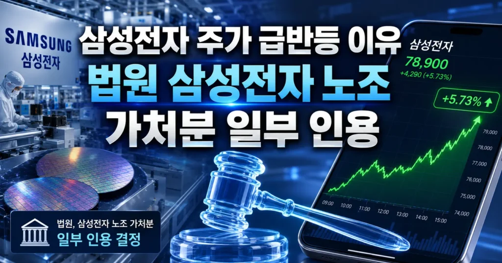 삼성전자 주가 급반등 이유 법원 삼성전자 노조 가처분 일부 인용