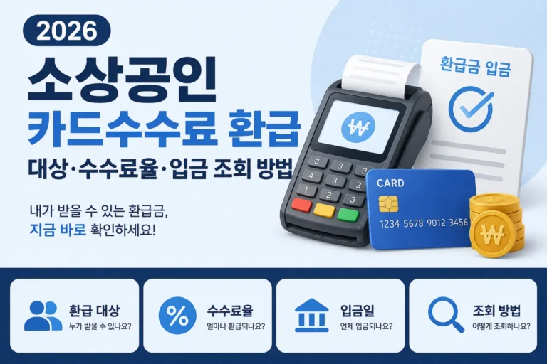 2026 소상공인 카드수수료 환급 대상·수수료율·입금 조회 방법